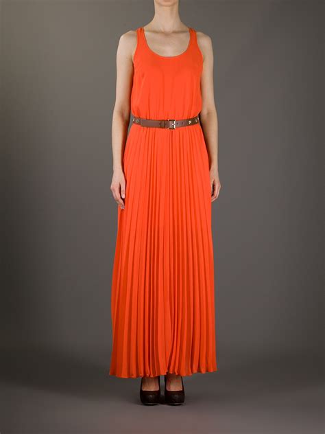 orange cotton michael kors long dress|Michael Kors orange dresses.